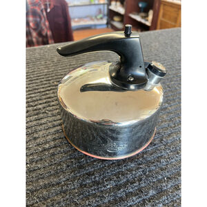 Vintage Revere Ware Paul Revere 1801 Whistling Teapot Silver and Copper